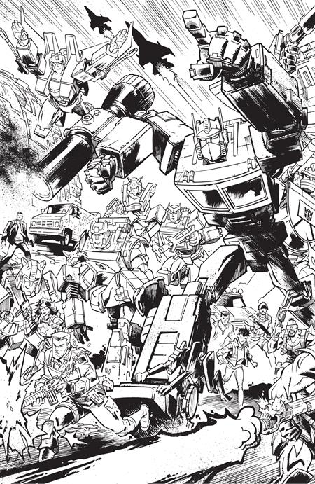 TRANSFORMERS #9 CVR G B&W JASON HOWARD CONNECTING EU ANNIVERSARY VAR - End Of The Earth Comics