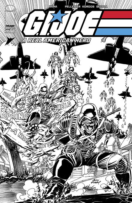 GI JOE A REAL AMERICAN HERO #308 CVR B ANDY KUBERT B&W VAR - End Of The Earth Comics