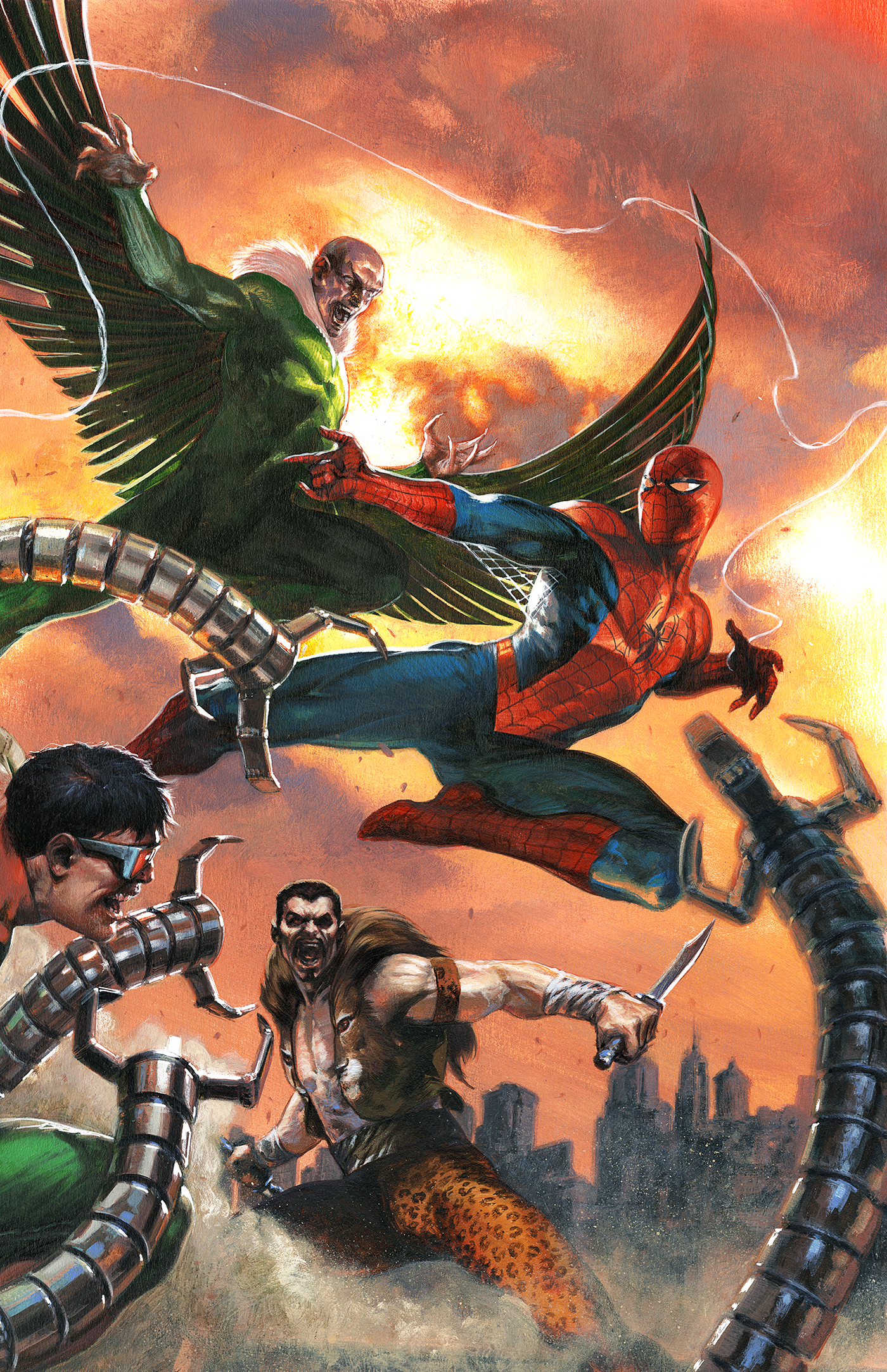 AMAZING SPIDER-MAN #54 GABRIELE DELL'OTTO CONNECTING VIRGIN VARIANT 1:50 - End Of The Earth Comics