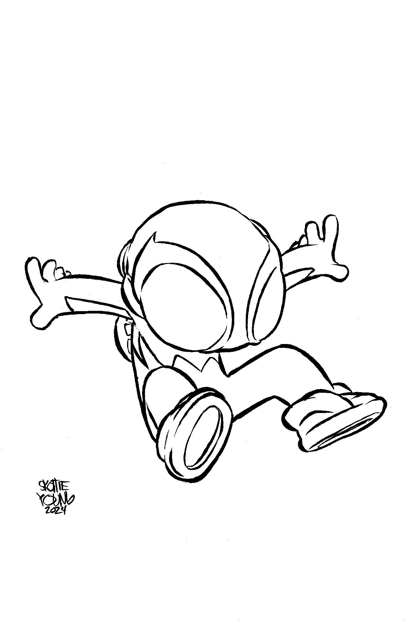 SPIDER-BOY #8 SKOTTIE YOUNG'S BIG MARVEL VIRGIN BLACK AND WHITE VARIANT 1:50