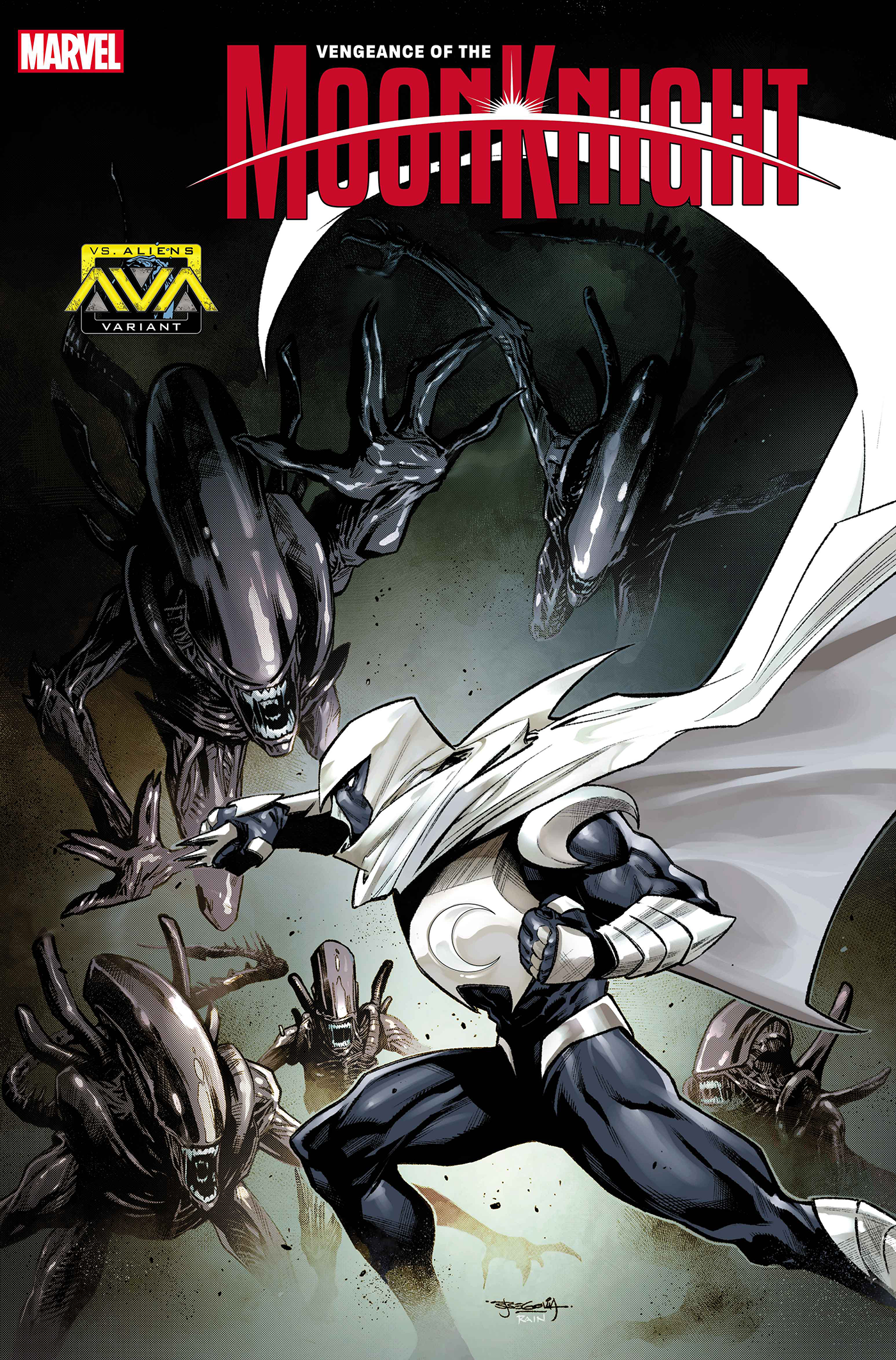 VENGEANCE OF THE MOON KNIGHT #7 STEPHEN SEGOVIA MARVEL VS. ALIEN VARIANT [BH] - End Of The Earth Comics