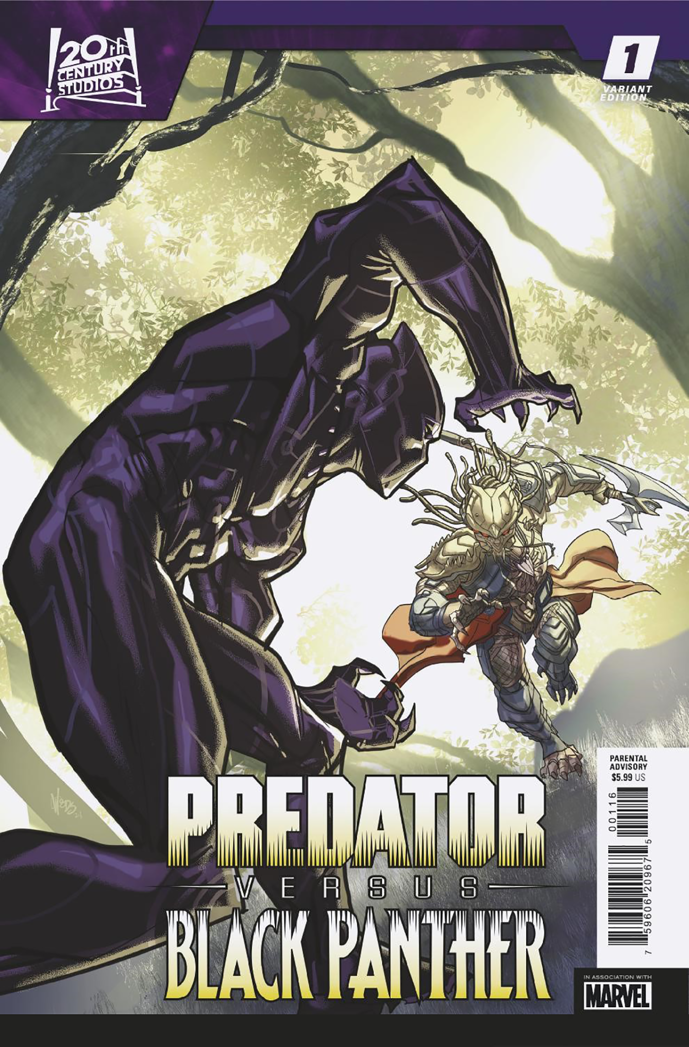 PREDATOR VS. BLACK PANTHER #1 PETE WOODS VARIANT 1:25 - End Of The Earth Comics