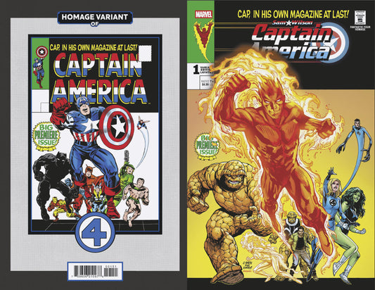 SAM WILSON, CAPTAIN AMERICA #1 CORY SMITH FANTASTIC FOUR HOMAGE VARIANT