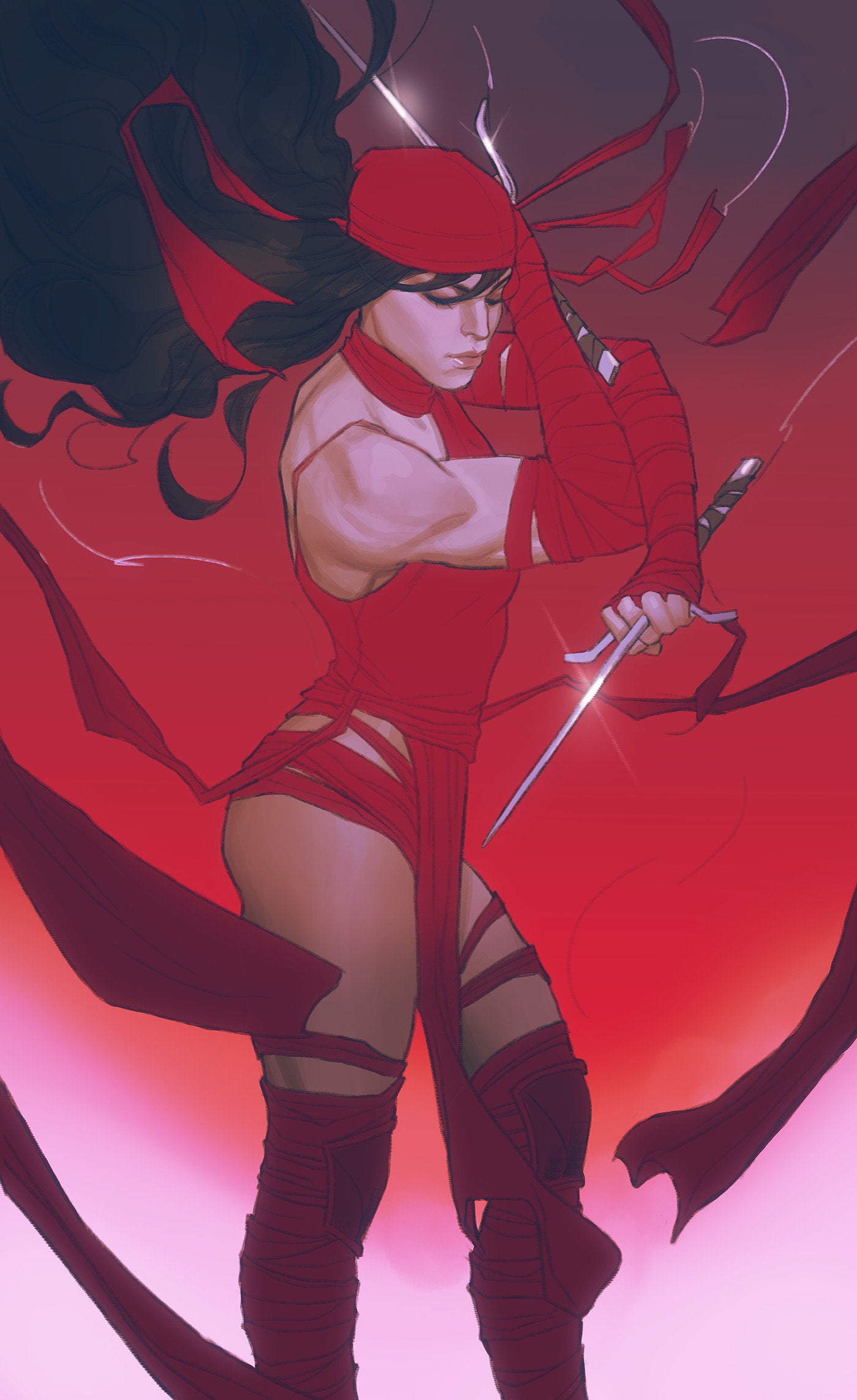 DAREDEVIL: UNLEASH HELL - RED BAND #1 JOSHUA SWABY ELEKTRA VIRGIN VARIANT [POLYB AGGED] 1:100