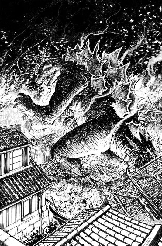 Godzilla: Here There Be Dragons II--Sons of Giants #1 Variant RI (10) (Smith B&W) {{ End Of The Earth Comics }}