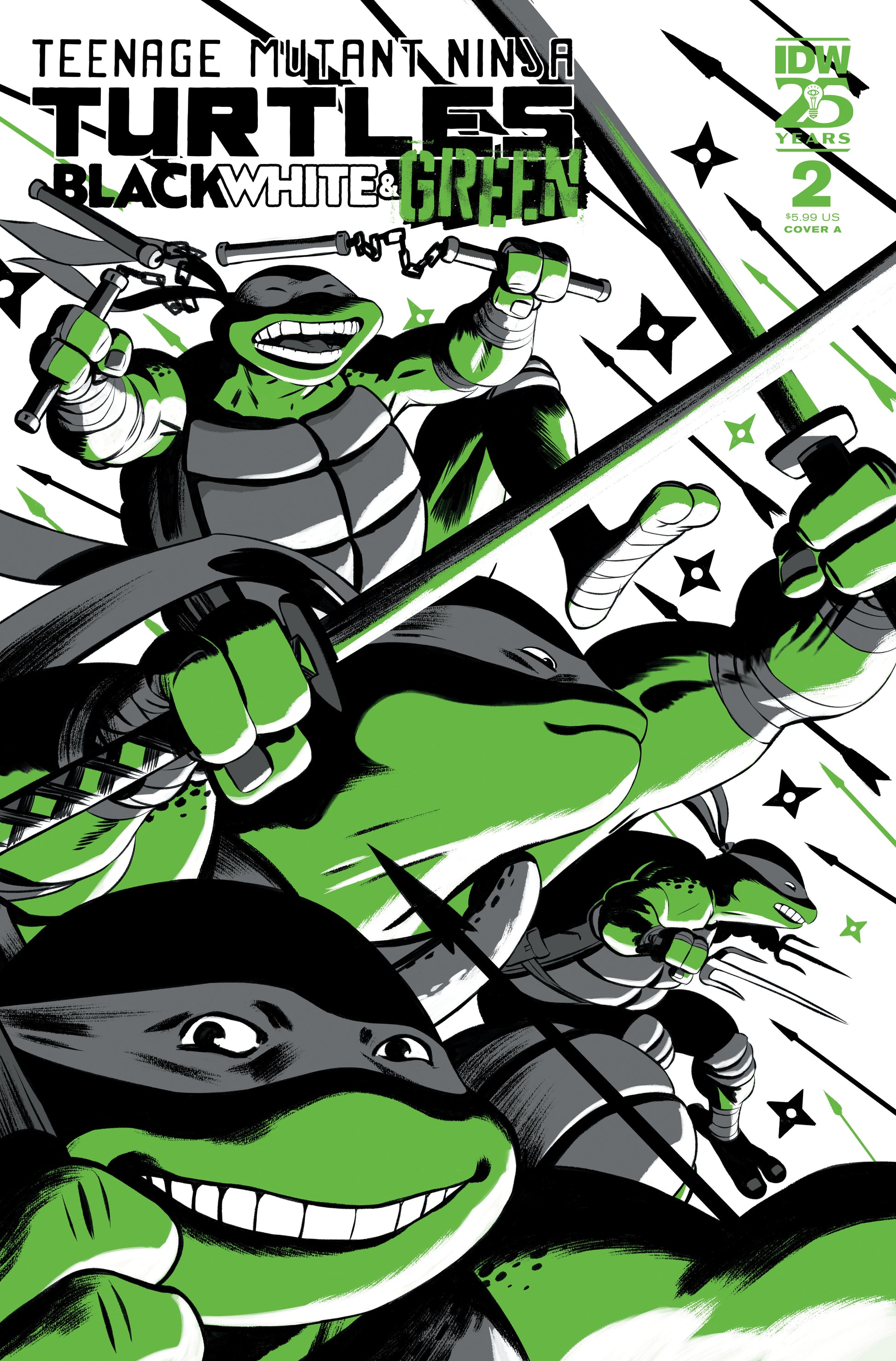 Teenage Mutant Ninja Turtles: Black, White, and Green #2 Cover A (Rodríguez) {{ End Of The Earth Comics }}