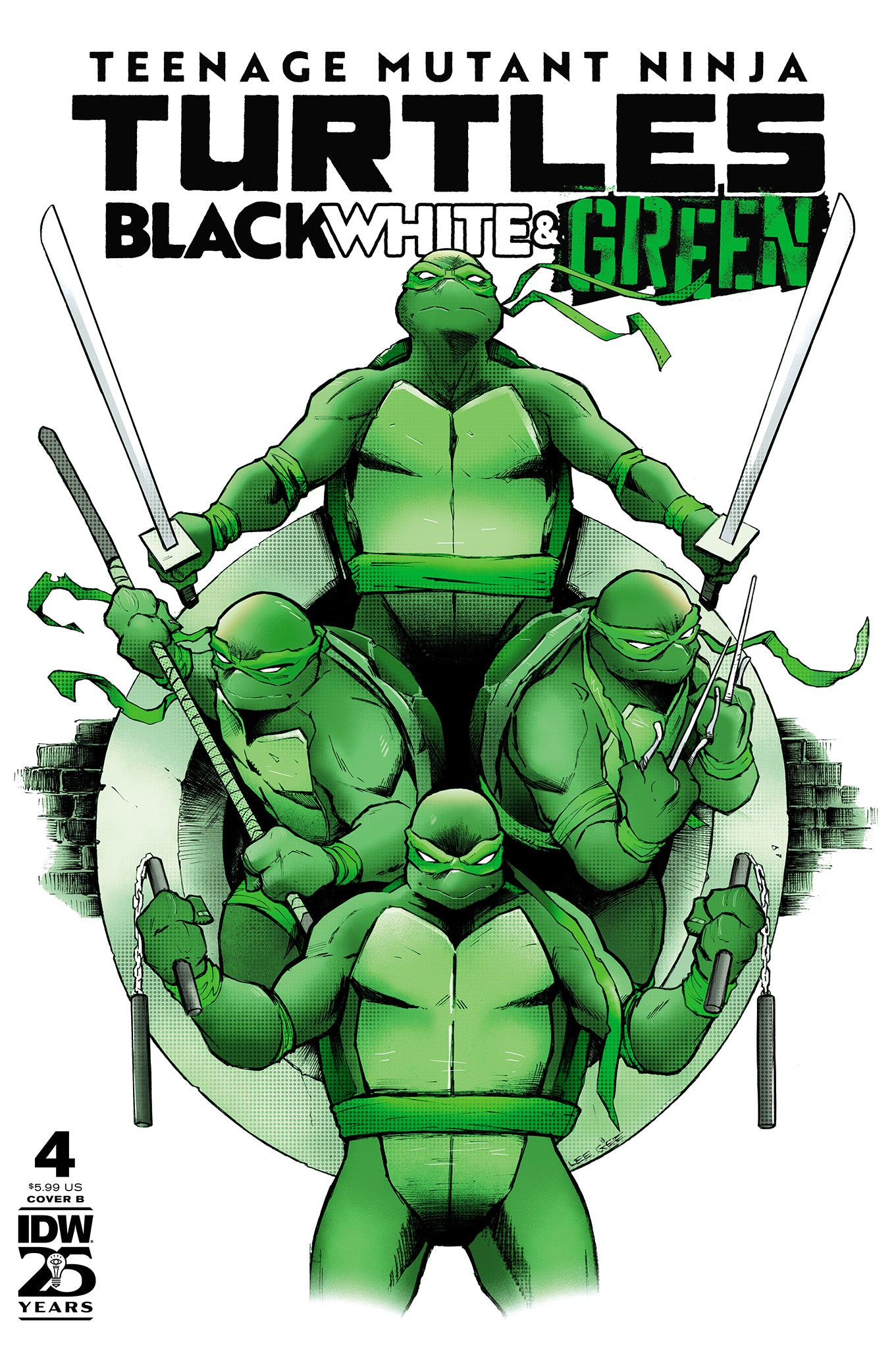 Teenage Mutant Ninja Turtles: Black, White, and Green #4 Variant B (Garbett) - End Of The Earth Comics