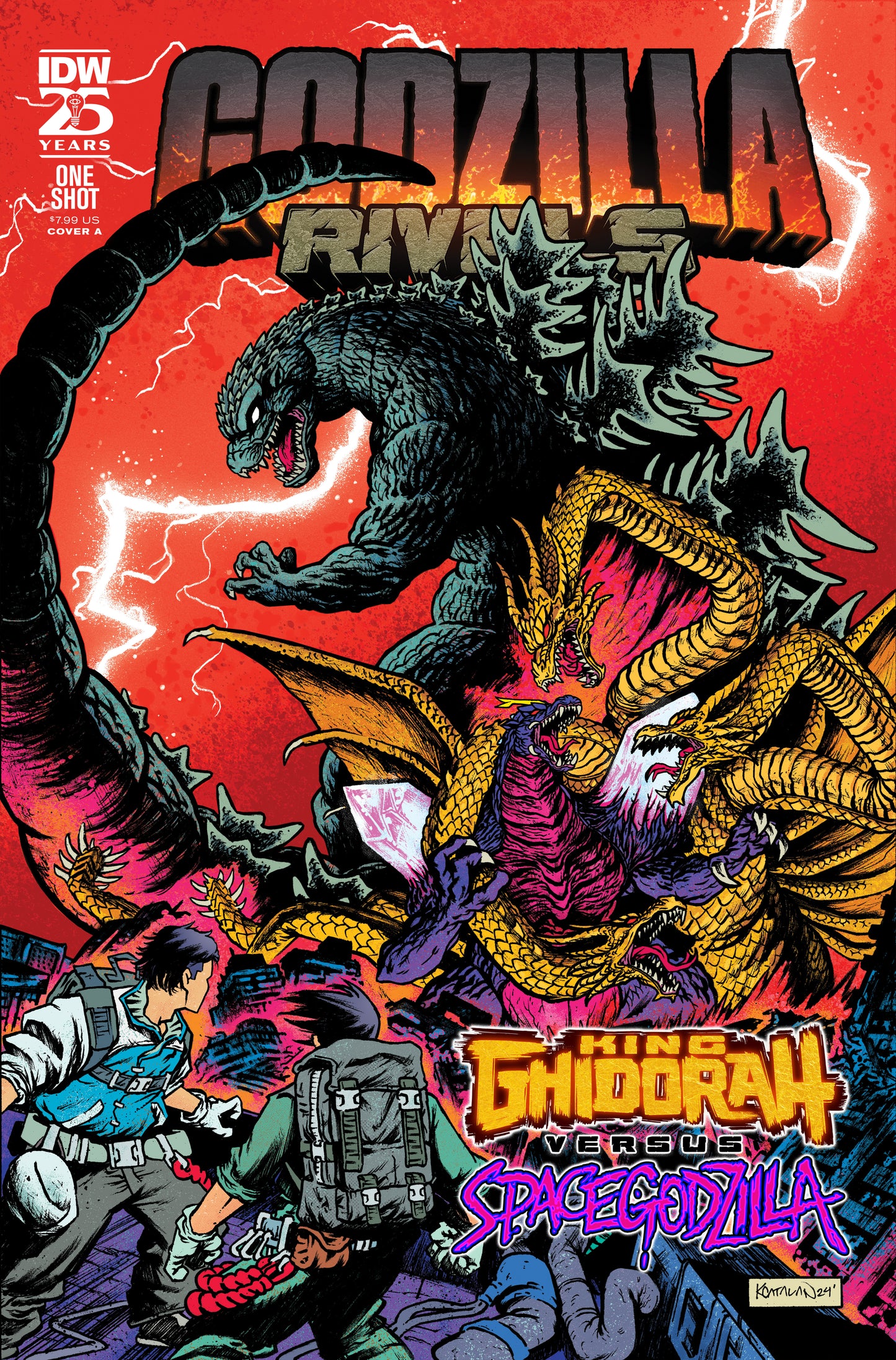 Godzilla Rivals: King Ghidorah Vs. SpaceGodzilla Cover A (Catalan) - End Of The Earth Comics