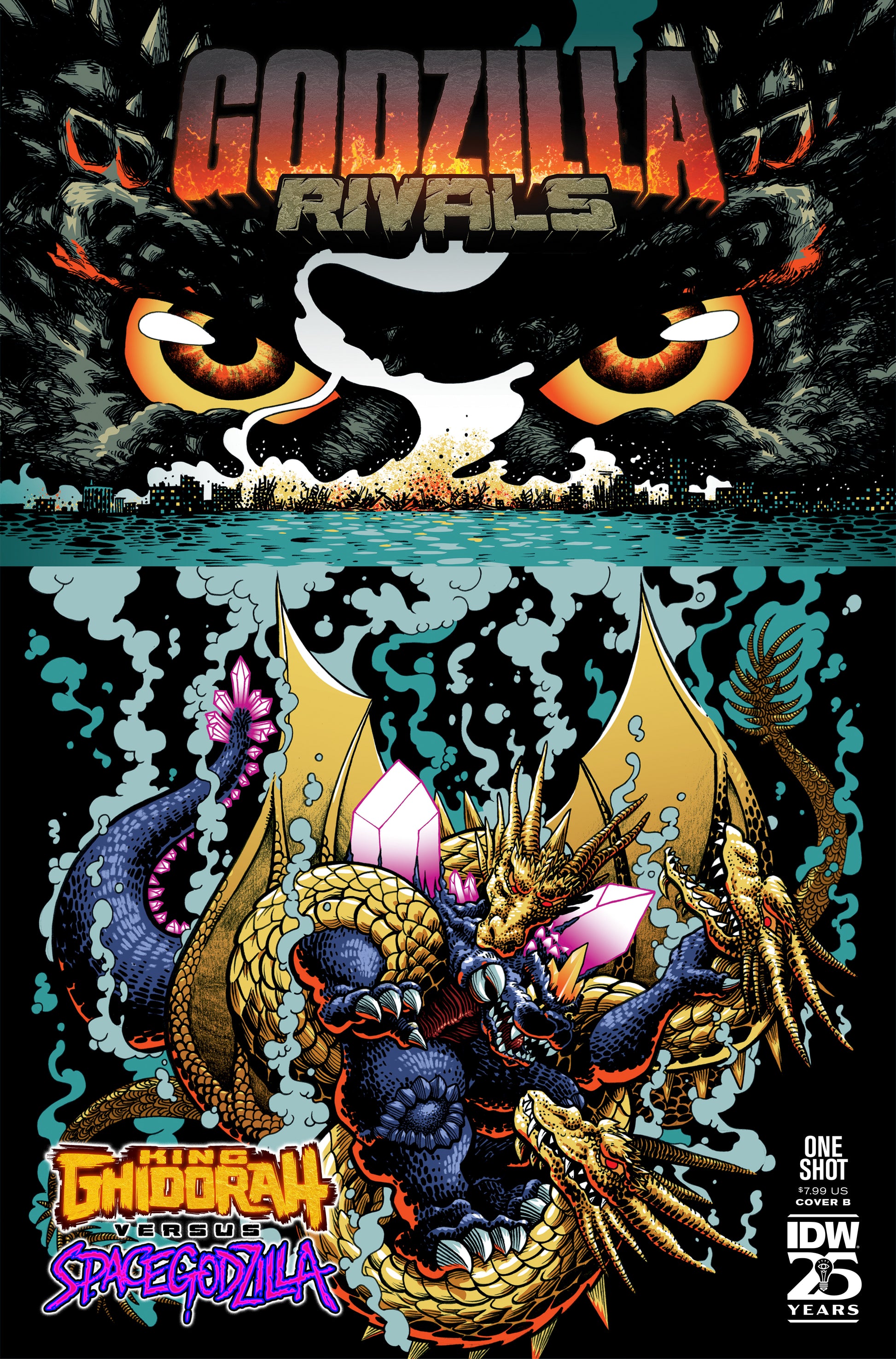 Godzilla Rivals: King Ghidorah Vs. SpaceGodzilla Variant B (J. Gonzo) - End Of The Earth Comics