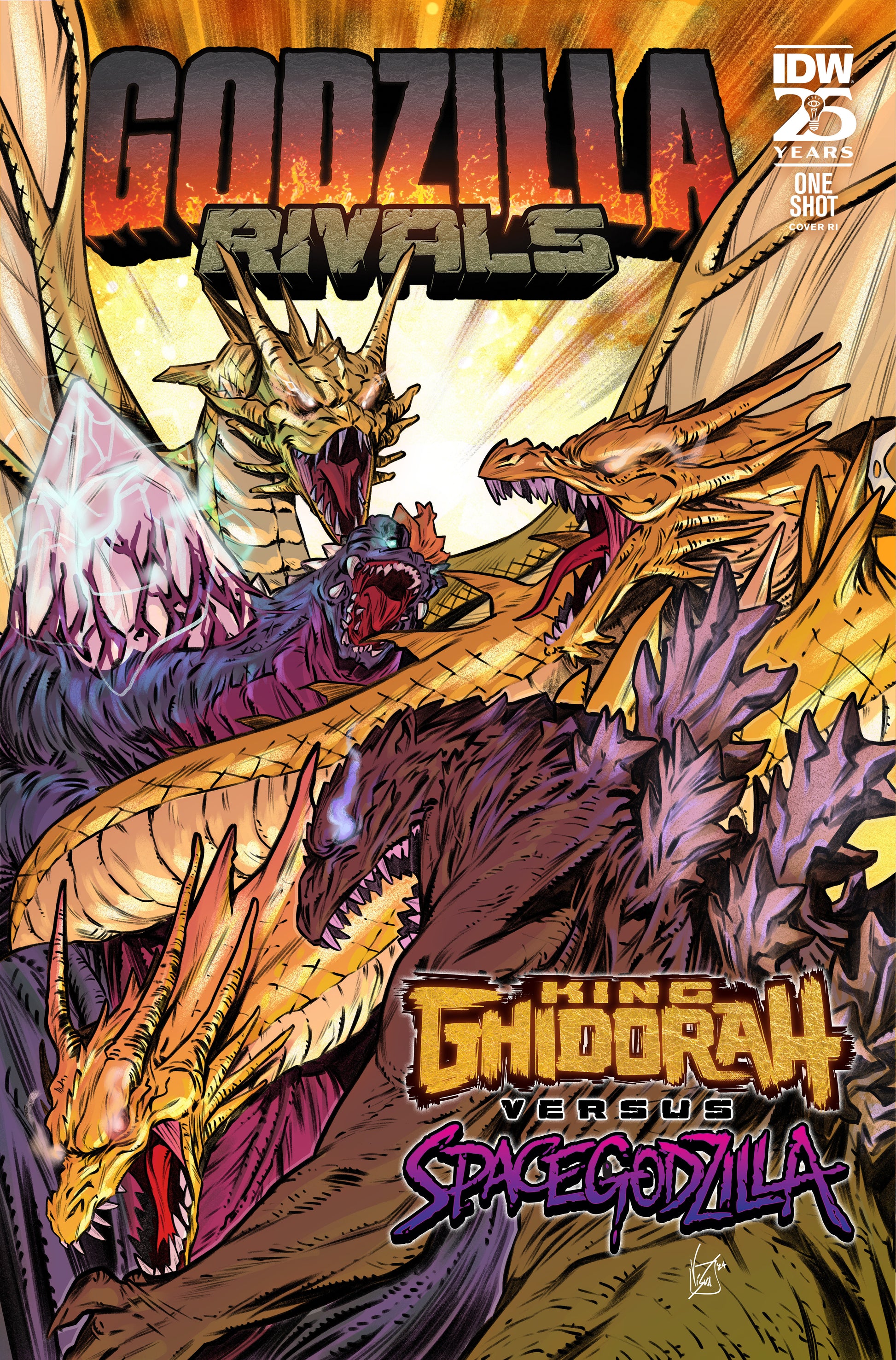 Godzilla Rivals: King Ghidorah Vs. SpaceGodzilla Variant RI (10) (Federici) - End Of The Earth Comics