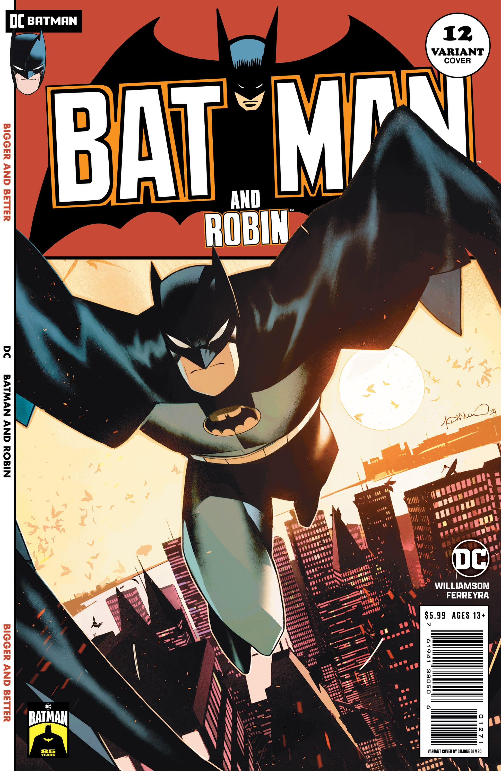 BATMAN AND ROBIN #12 CVR D SIMONE DI MEO BATMAN 85TH ANNIVERSARY CARD STOCK VAR - End Of The Earth Comics