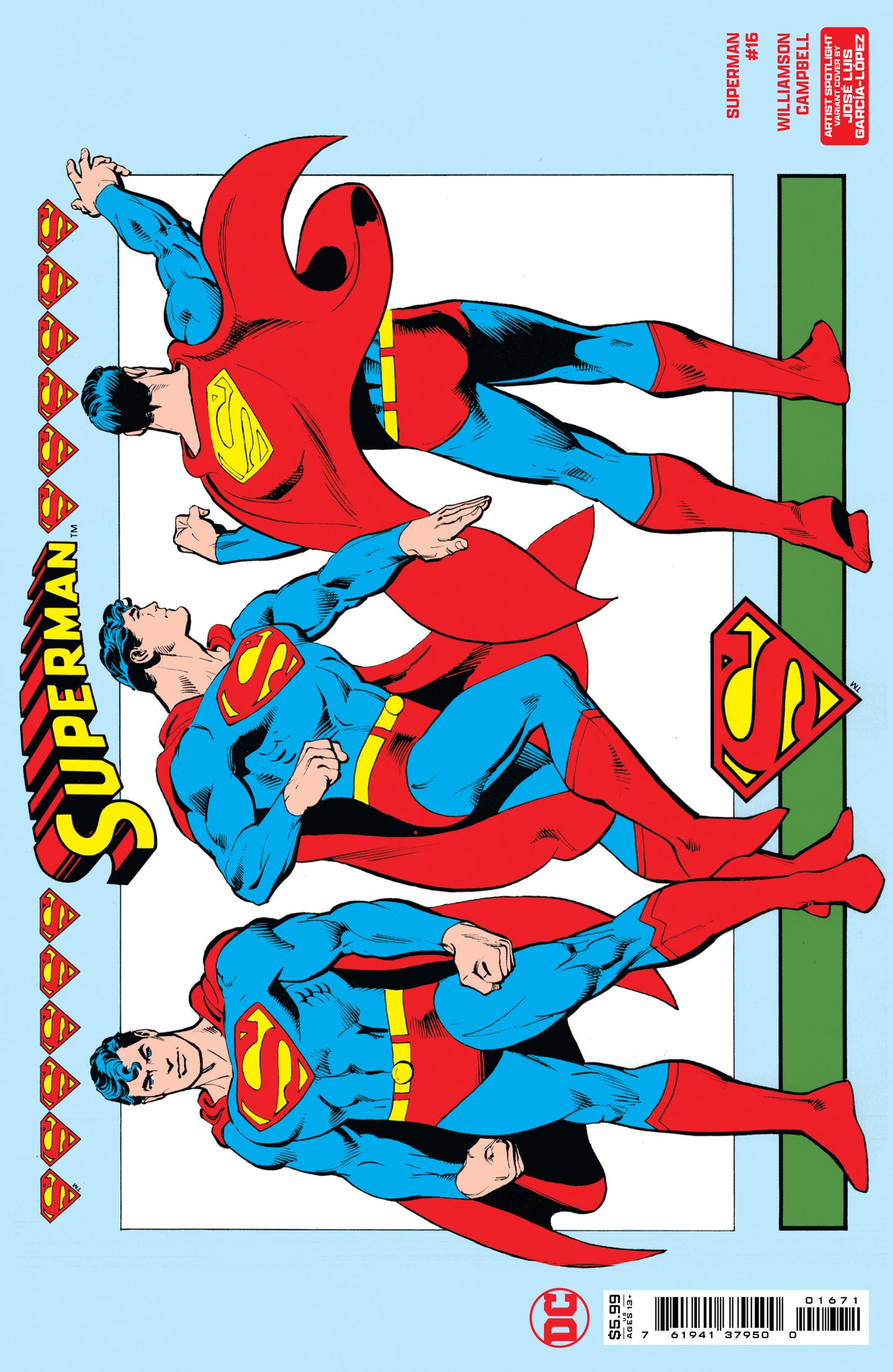 SUPERMAN #16 CVR E JOSE LUIS GARCIA-LOPEZ ARTIST SPOTLIGHT WRAPAROUND CARD STOCK VAR (ABSOLUTE POWER) - End Of The Earth Comics